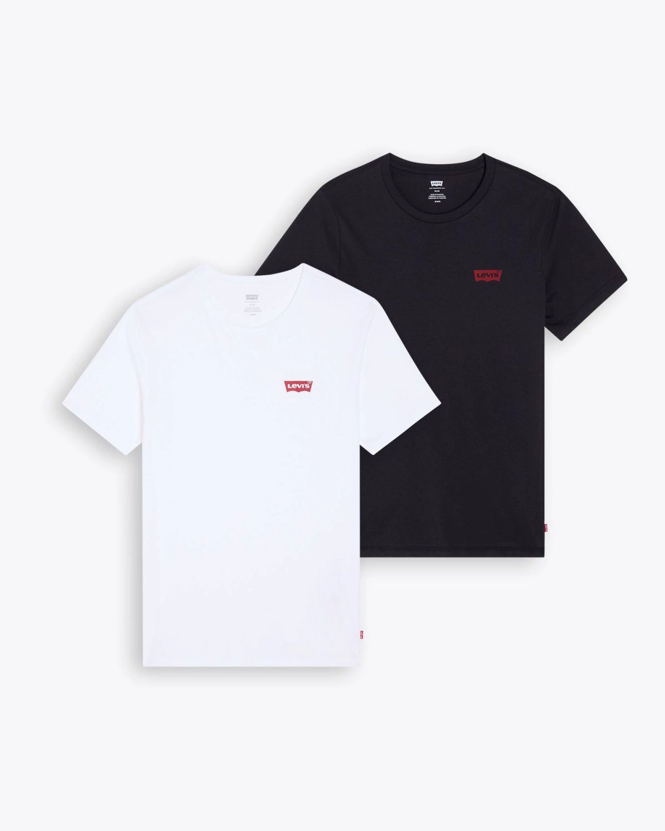 Levi's® 2-Pack Housemark Graphic Crewneck Tees - White / Caviar