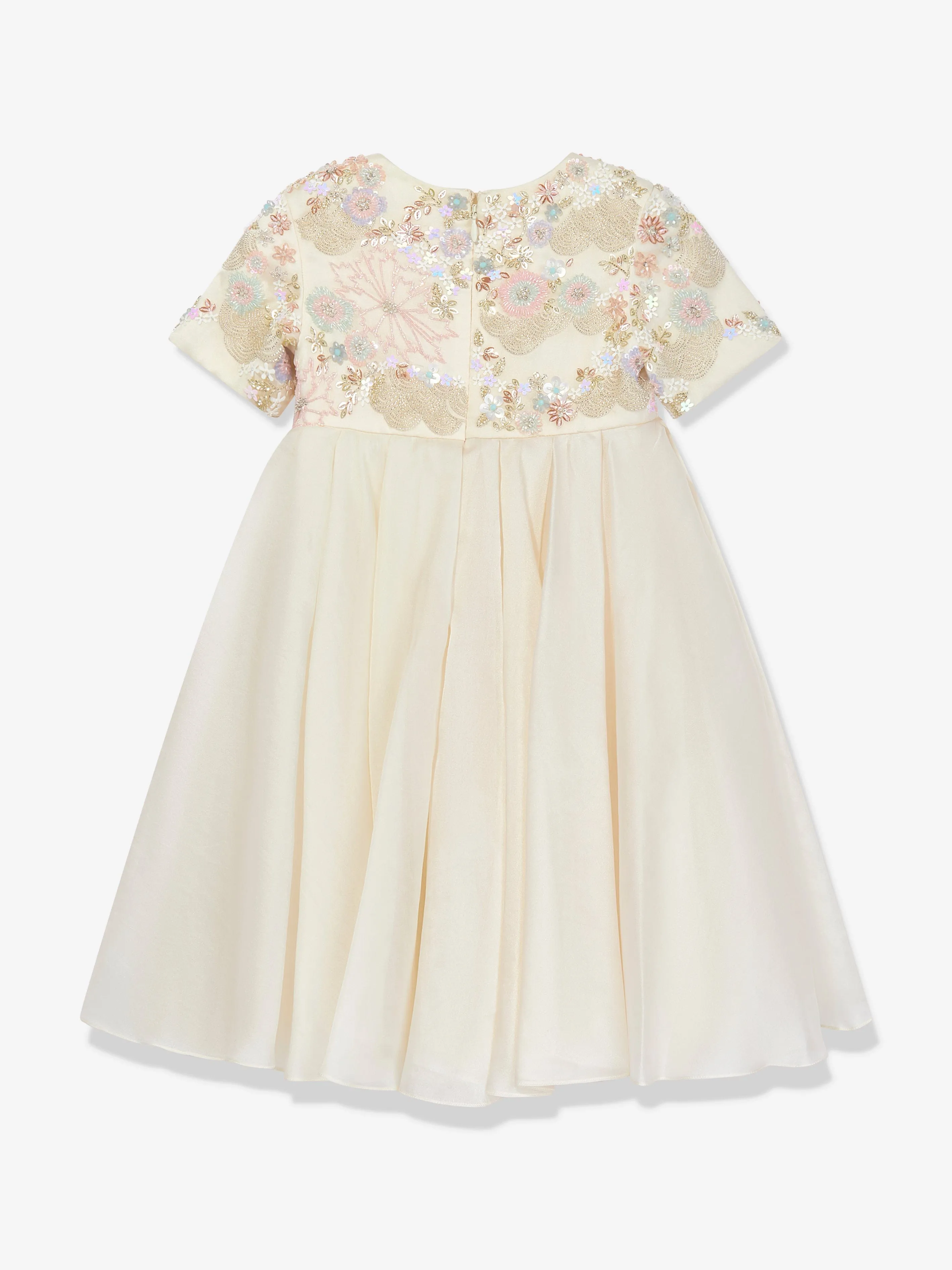 Maison Ava Girls Delphine Verziertes Tüllkleid in Elfenbein
