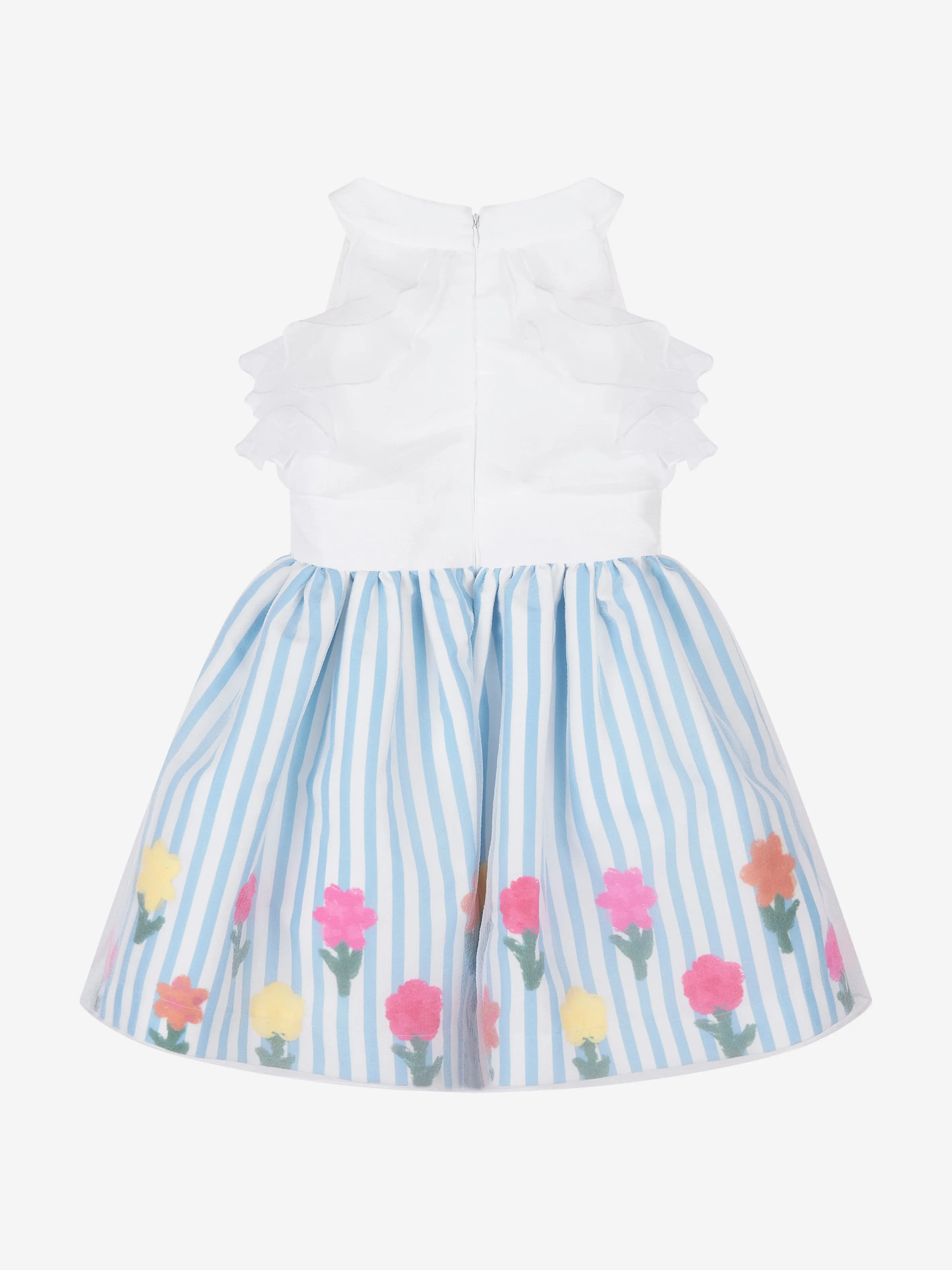 Mama Luma Mädchen Organza Schicht-Blumenkleid in Blau