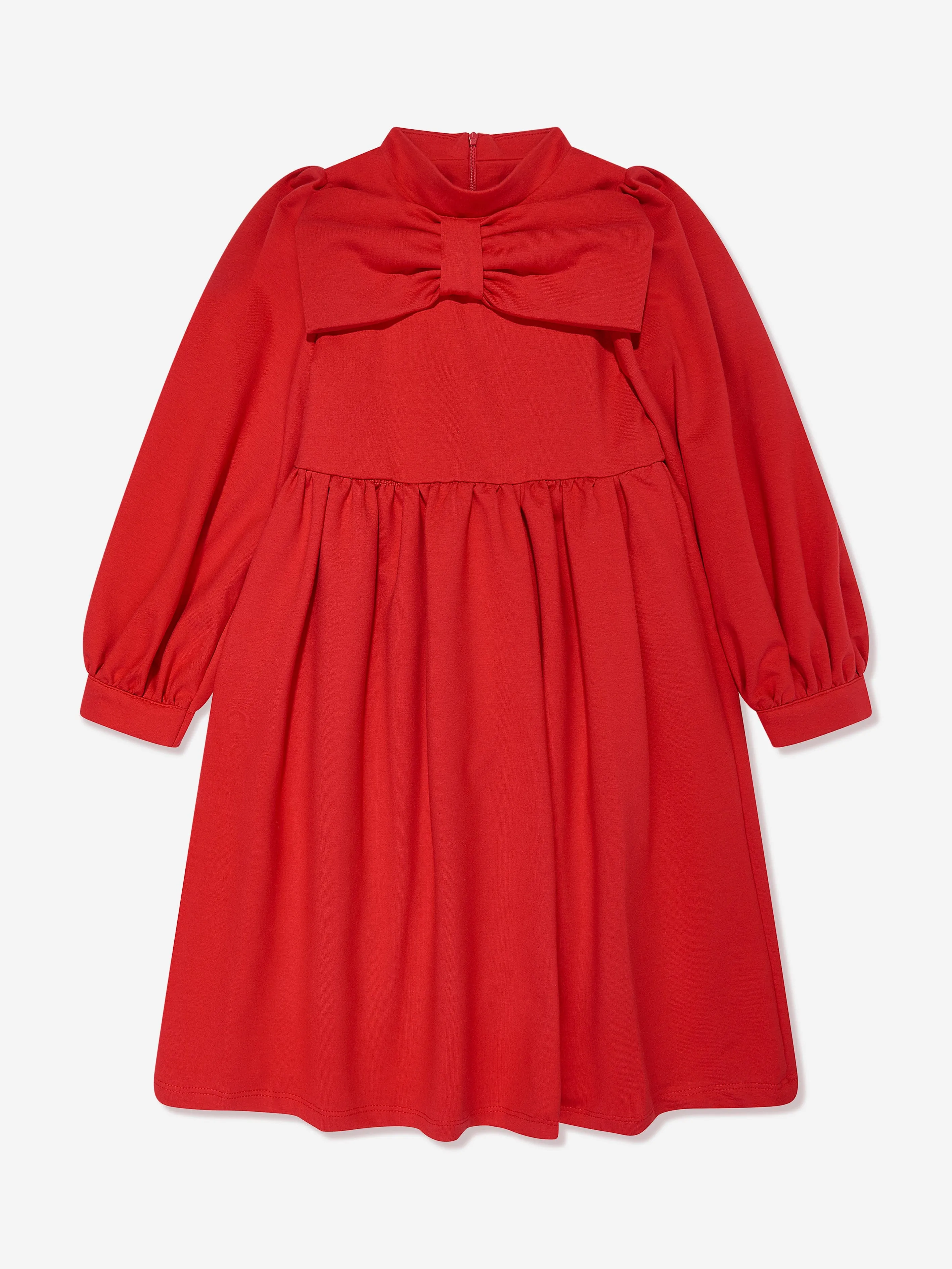 Mama Luma Mädchen Plissiertes Schleifenkleid in Rot