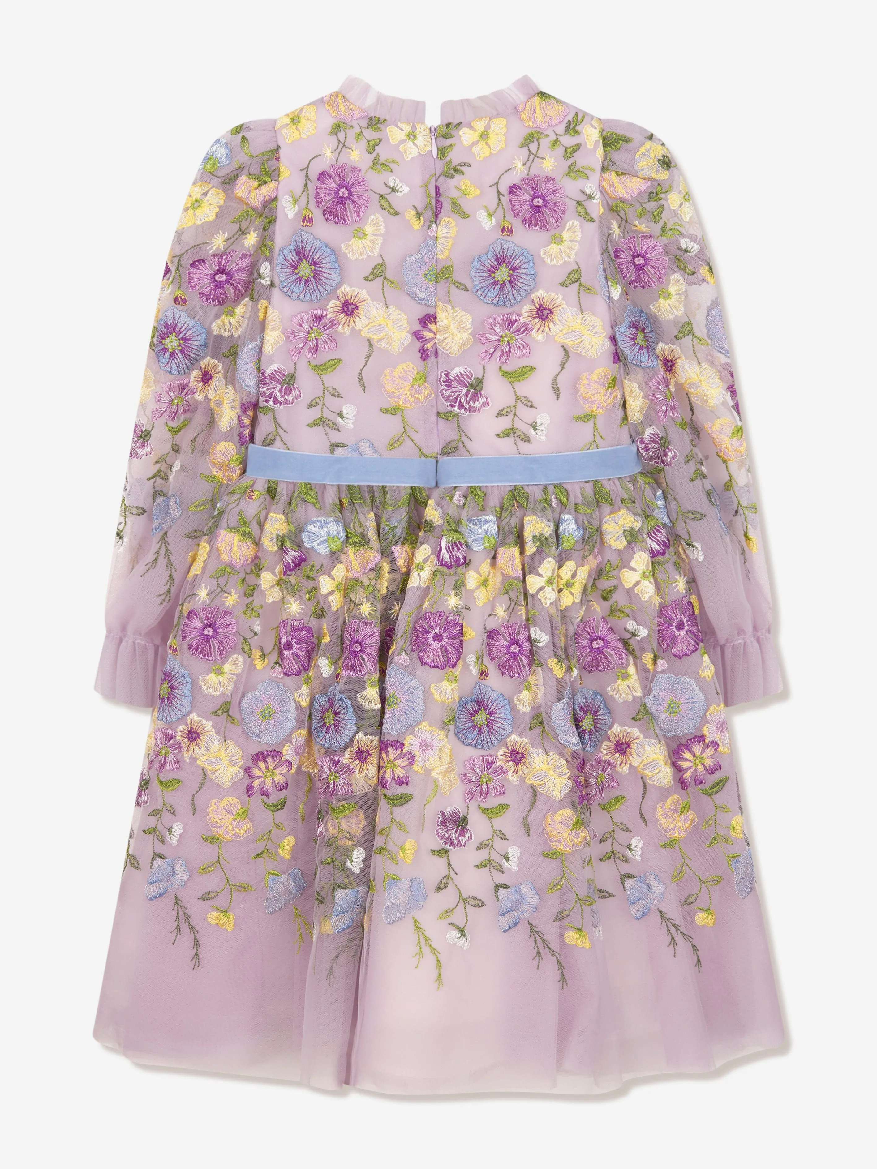 Marchesa Mädchen Blumenbesticktes Tüllkleid in Mehrfarbig