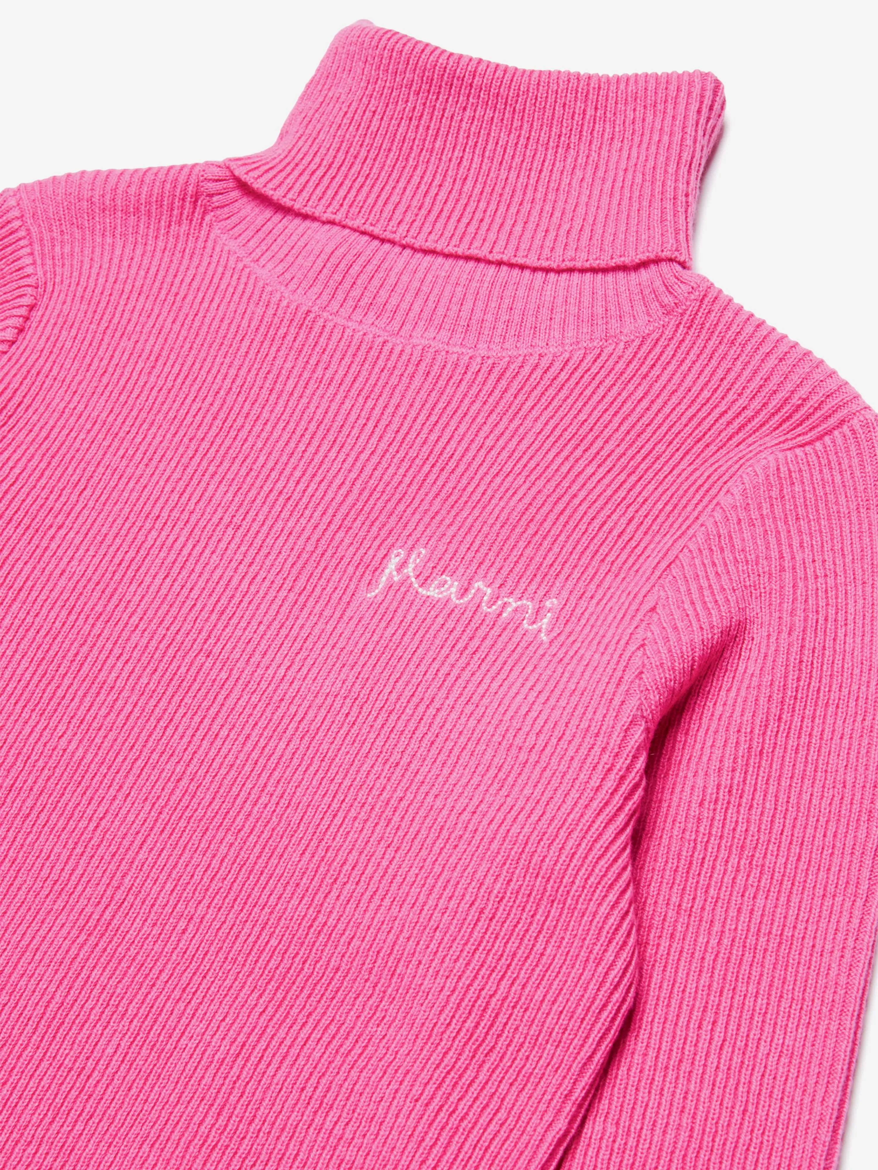 MARNI Mädchen Strickrollkragenpullover in Rosa