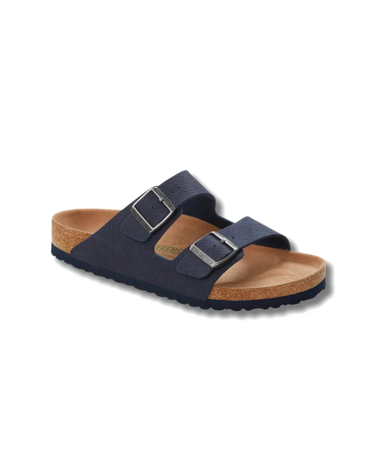 Mens Birkenstock Shoes Birkenstock Arizona BirkiBuc Desert Dust Indigo Blue Vegan Sandals