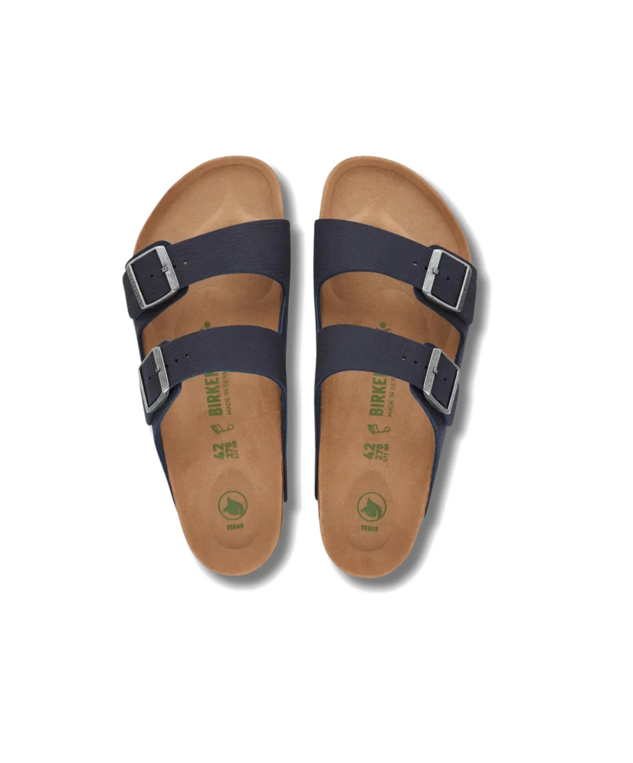 Mens Birkenstock Shoes Birkenstock Arizona BirkiBuc Desert Dust Indigo Blue Vegan Sandals