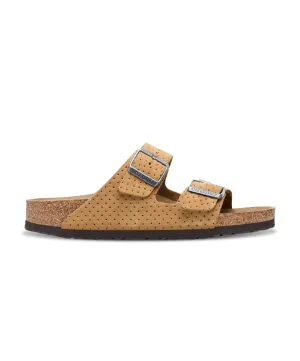 Mens Birkenstock Shoes Birkenstock Arizona Embossed Suede Leather New Beige Sandals