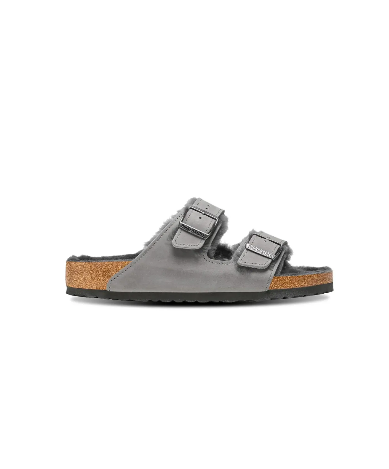 Mens Birkenstock Shoes Birkenstock Arizona Oiled Leather Shearling Iron Sandals