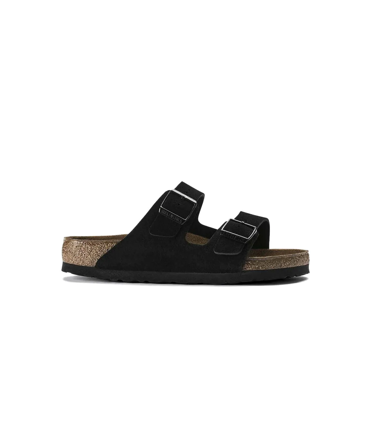 Mens Birkenstock Shoes Birkenstock Arizona Suede Leather Black Soft Footbed Sandals