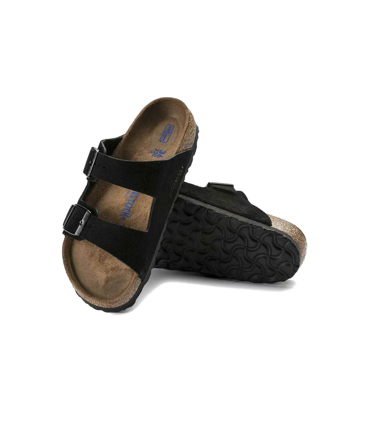 Mens Birkenstock Shoes Birkenstock Arizona Suede Leather Black Soft Footbed Sandals