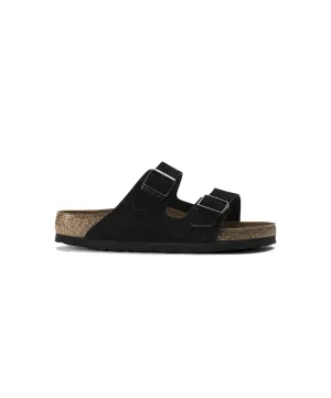 Mens Birkenstock Shoes Birkenstock Arizona Suede Leather Black Soft Footbed Sandals