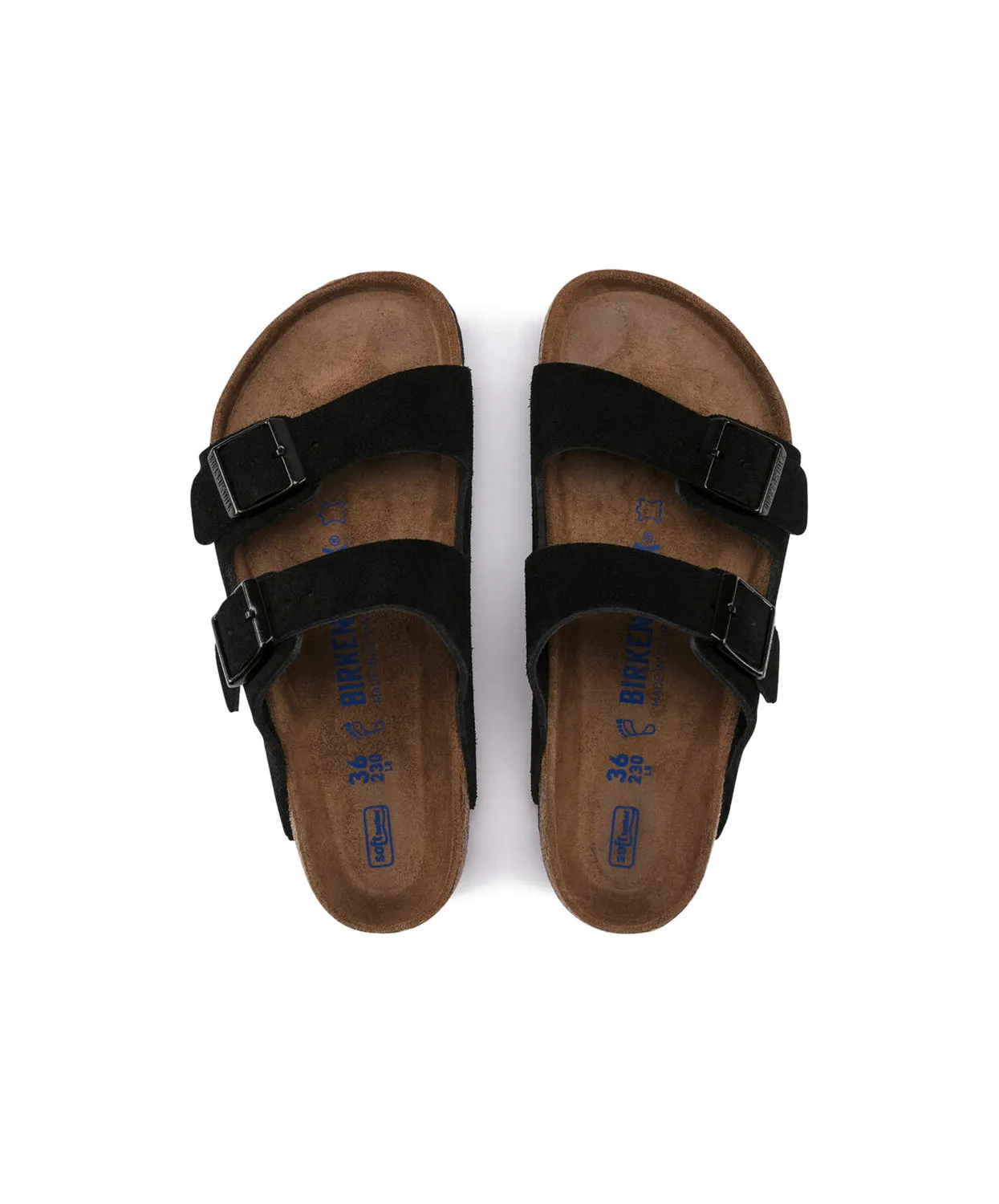 Mens Birkenstock Shoes Birkenstock Arizona Suede Leather Black Soft Footbed Sandals