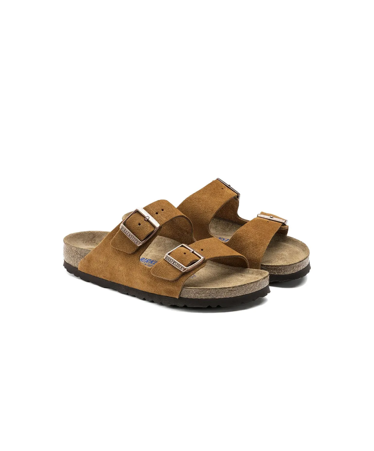 Mens Birkenstock Shoes Birkenstock Arizona Suede Leather Mink Soft Footbed Sandals