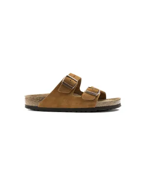 Mens Birkenstock Shoes Birkenstock Arizona Suede Leather Mink Soft Footbed Sandals