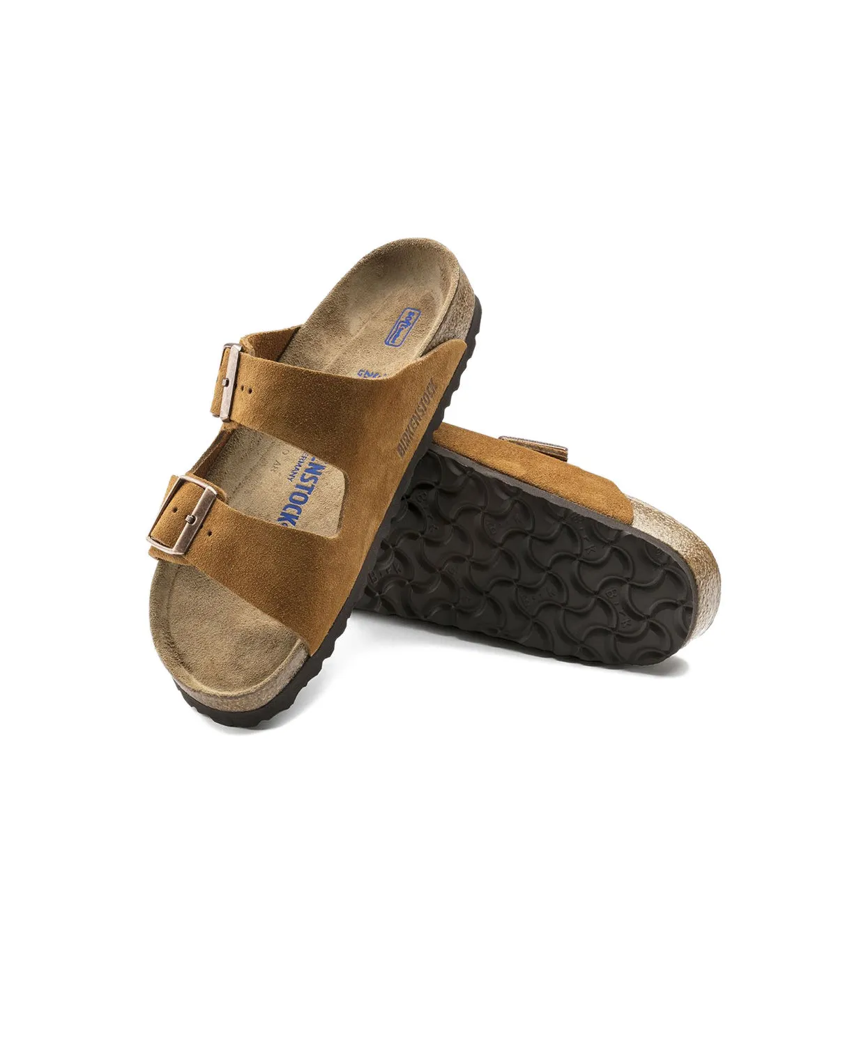 Mens Birkenstock Shoes Birkenstock Arizona Suede Leather Mink Soft Footbed Sandals