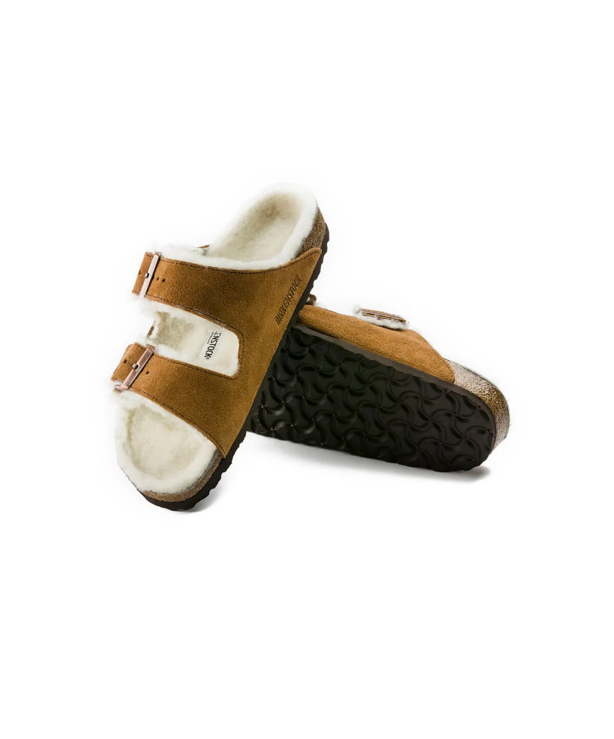 Mens Birkenstock Shoes Birkenstock Arizona Suede Leather Shearling Mink Sandals