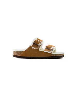Mens Birkenstock Shoes Birkenstock Arizona Suede Leather Shearling Mink Sandals
