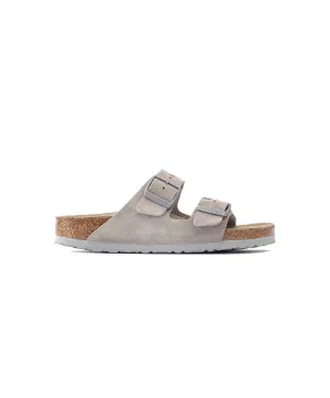 Mens Birkenstock Shoes Birkenstock Arizona Suede Leather Stone Coin (Light Sole) Soft Footbed Sandals