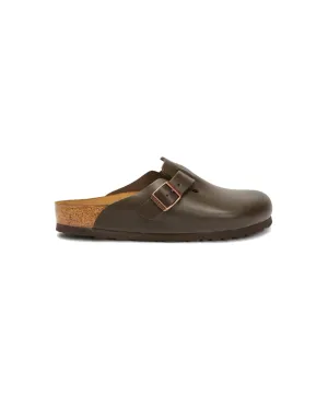 Mens Birkenstock Shoes Birkenstock Boston Leather Dark Brown Clogs