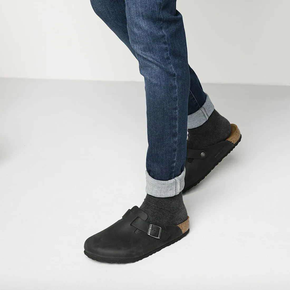 Mens Birkenstock Shoes Birkenstock Boston Oiled Leather Black Clogs