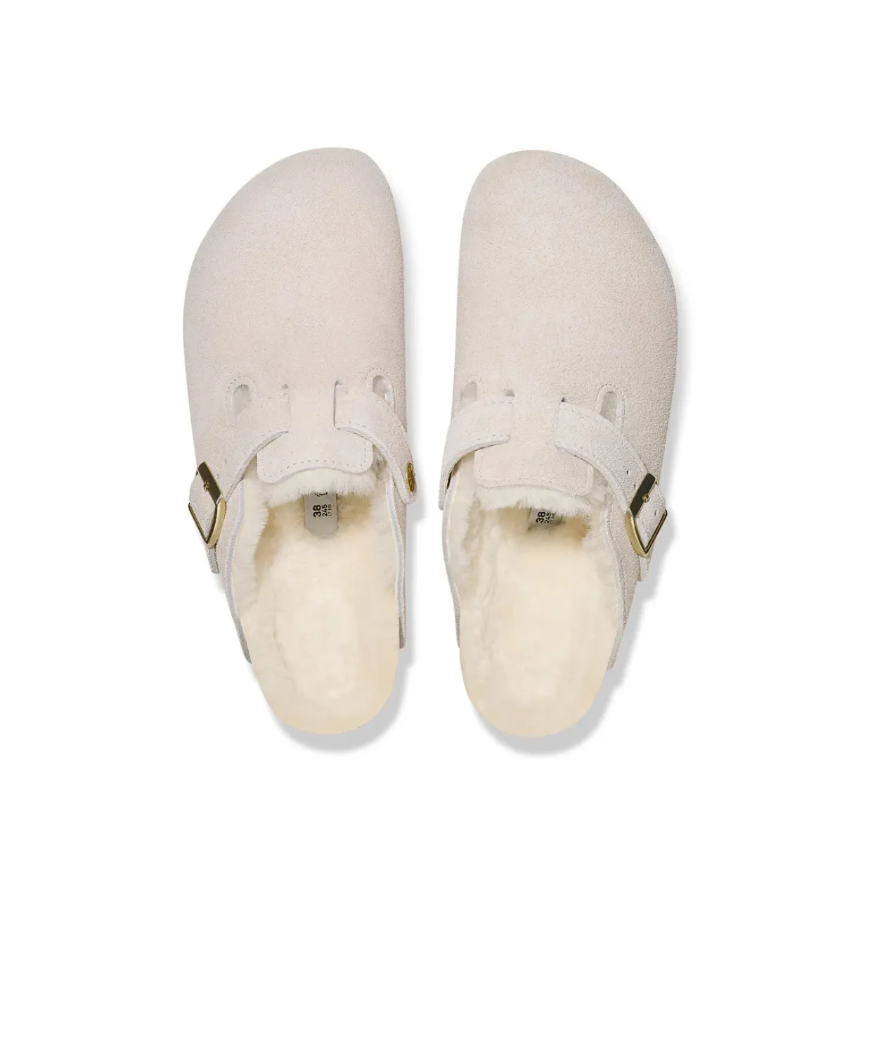 Mens Birkenstock Shoes Birkenstock Boston Suede Leather Shearling Antique White Clogs