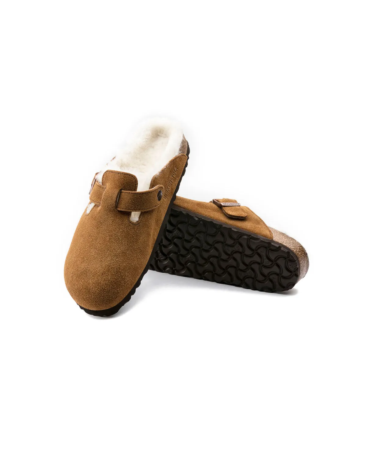 Mens Birkenstock Shoes Birkenstock Boston Suede Leather Shearling Mink Clogs