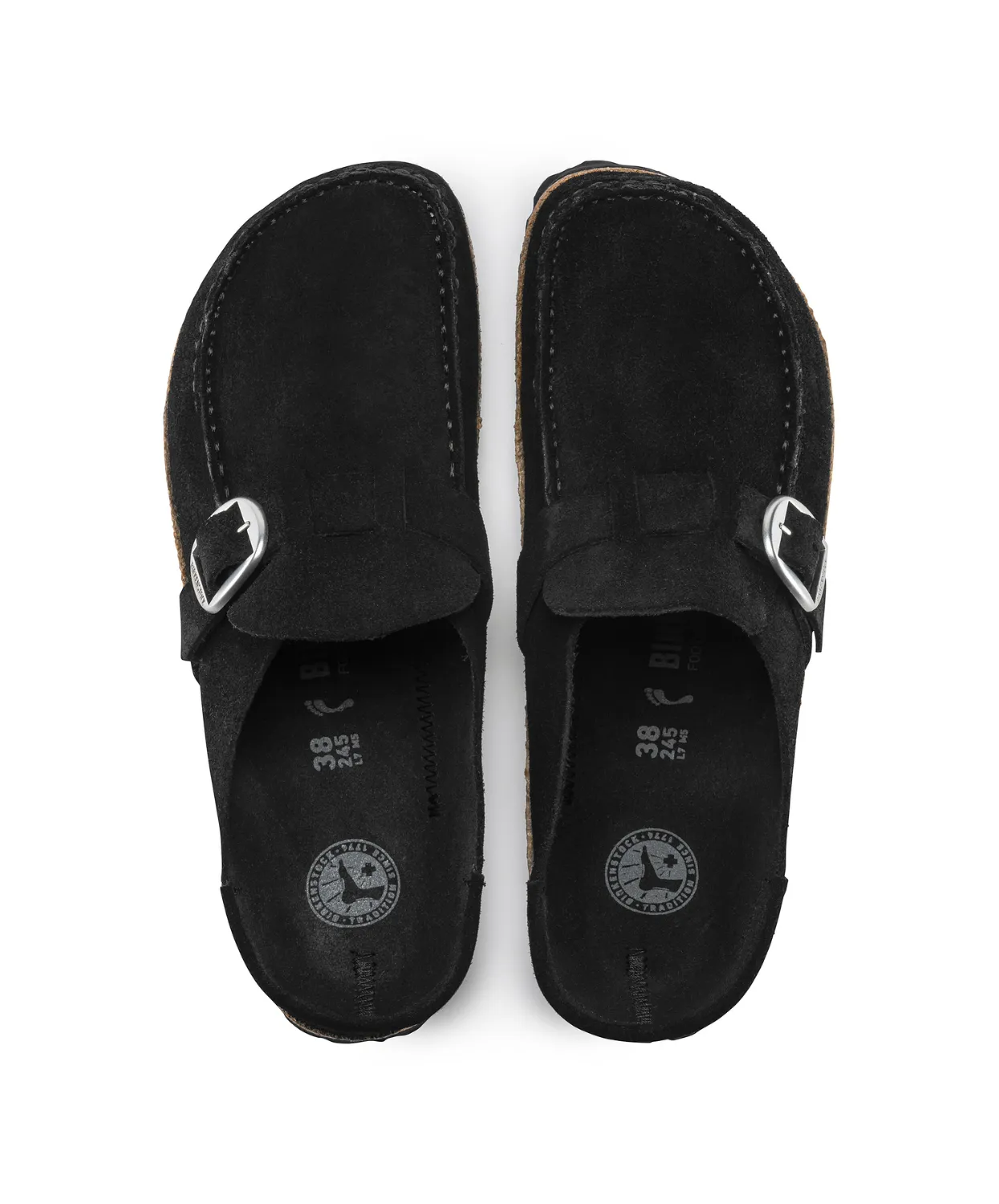 Mens Birkenstock Shoes Birkenstock Buckley Leather Suede Black Clogs