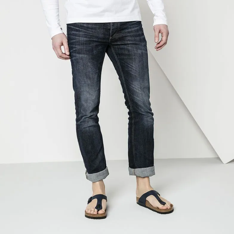 Mens Birkenstock Shoes Birkenstock Gizeh Birko-Flor Blue Sandals
