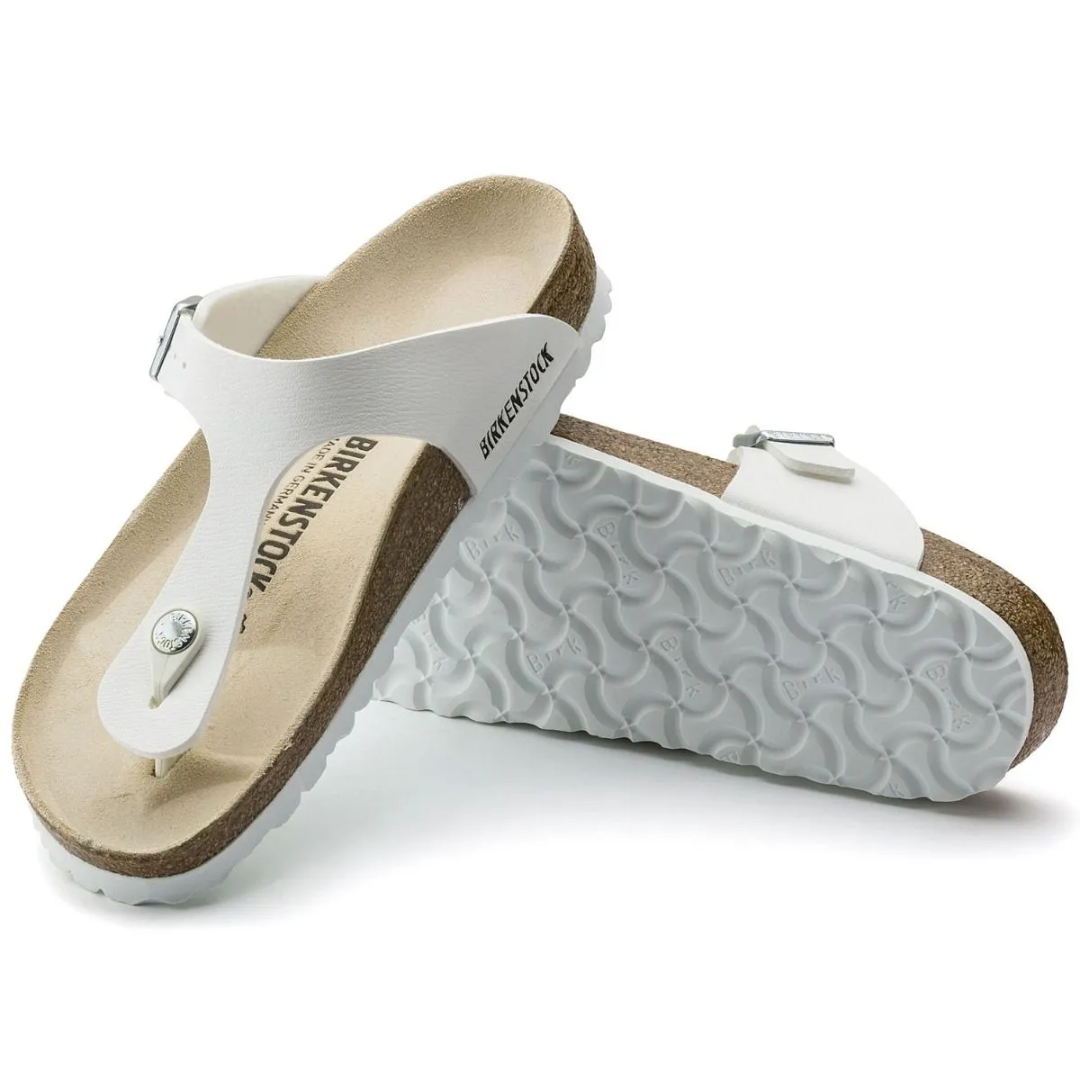 Mens Birkenstock Shoes Birkenstock Gizeh Birko-Flor White Sandals