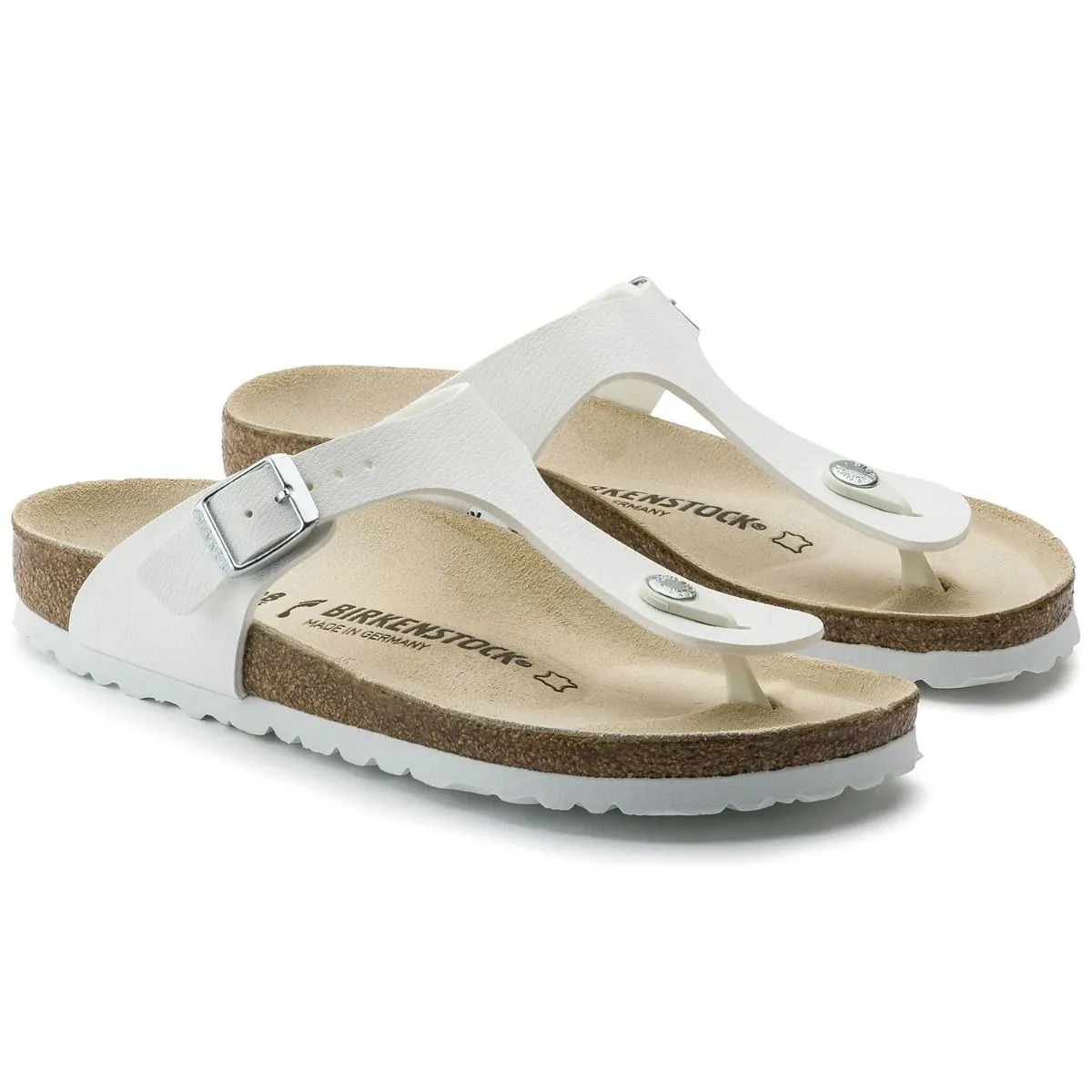 Mens Birkenstock Shoes Birkenstock Gizeh Birko-Flor White Sandals