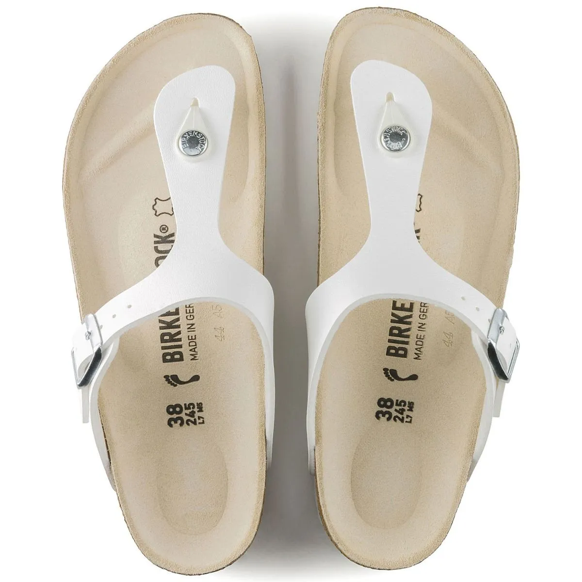Mens Birkenstock Shoes Birkenstock Gizeh Birko-Flor White Sandals