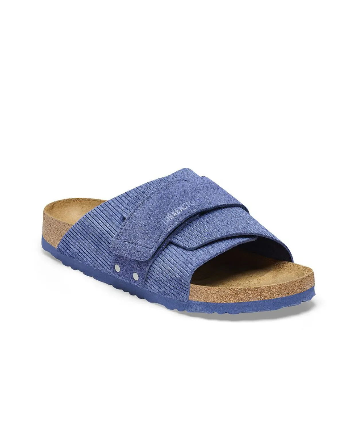 Mens Birkenstock Shoes Birkenstock Kyoto Corduroy Embossed Suede Leather Indigo Sandals