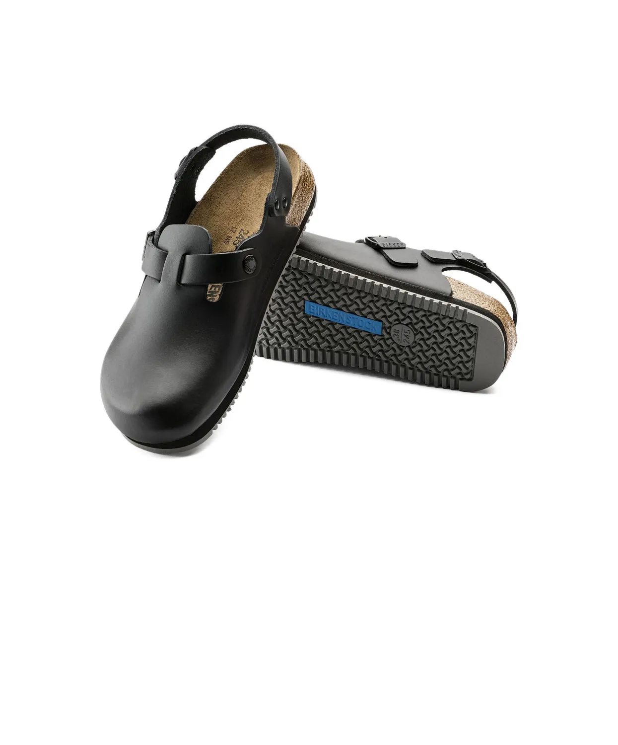 Mens Birkenstock Shoes Birkenstock Tokio Leather Black Supergrip Clogs