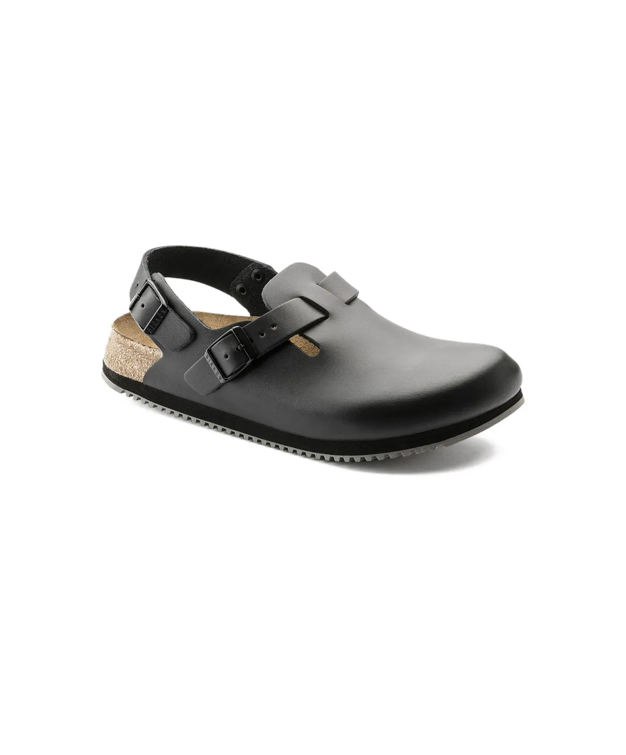 Mens Birkenstock Shoes Birkenstock Tokio Leather Black Supergrip Clogs