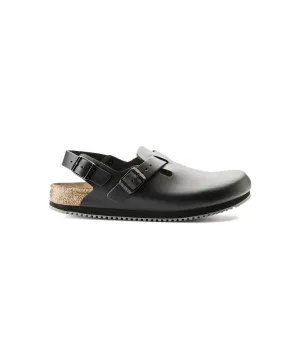 Mens Birkenstock Shoes Birkenstock Tokio Leather Black Supergrip Clogs