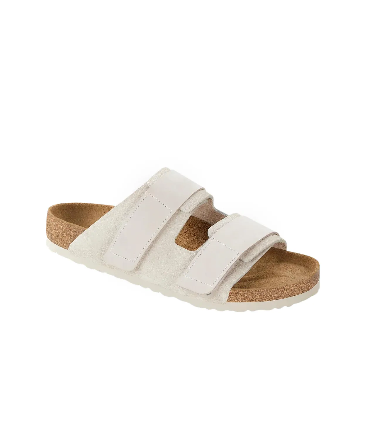 Mens Birkenstock Shoes Birkenstock Uji Suede/Nubuck Leather Antique White Sandals