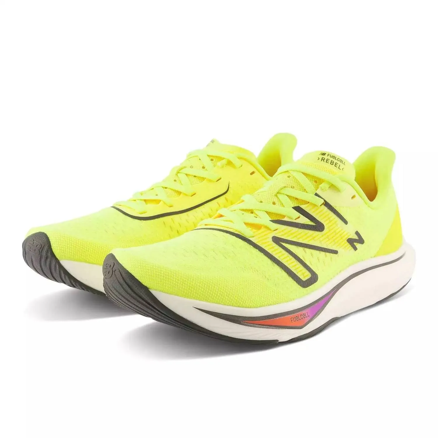 Men's Fuelcell Rebel V3 Running Shoes In Yellow/grey