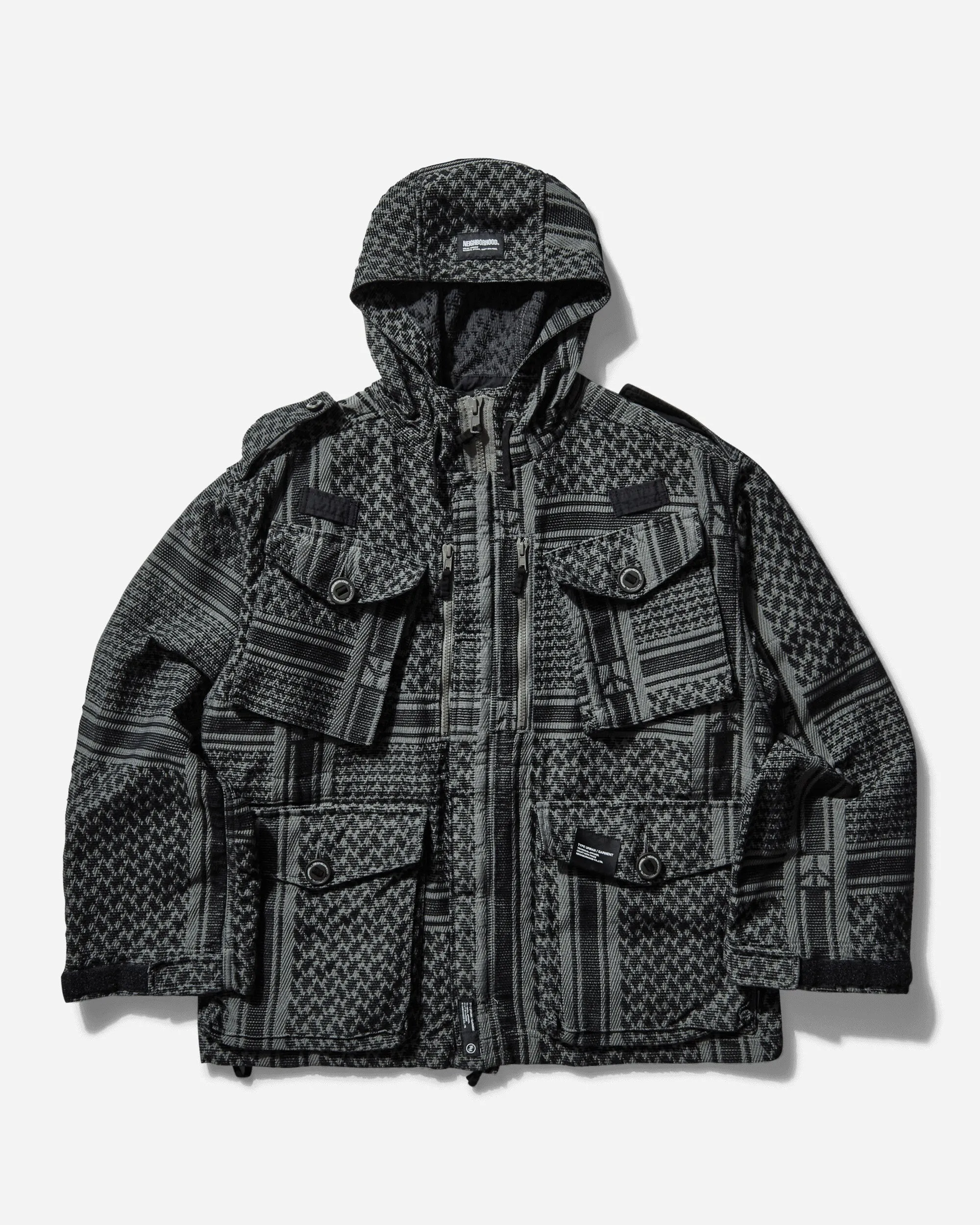 Herren JQ Shemagh Smock Jacke Schwarz