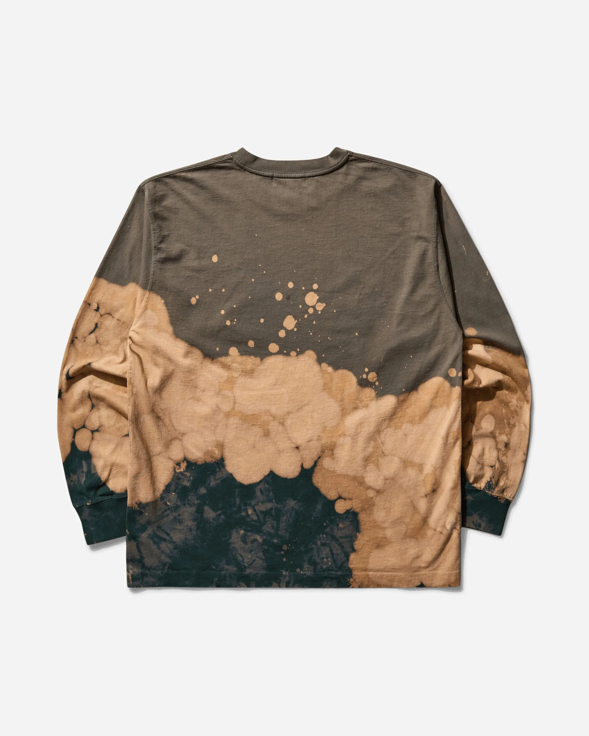 Herren Langarm-T-Shirt mit Ape-Kopf-Tie-Dye-Muster in Beige