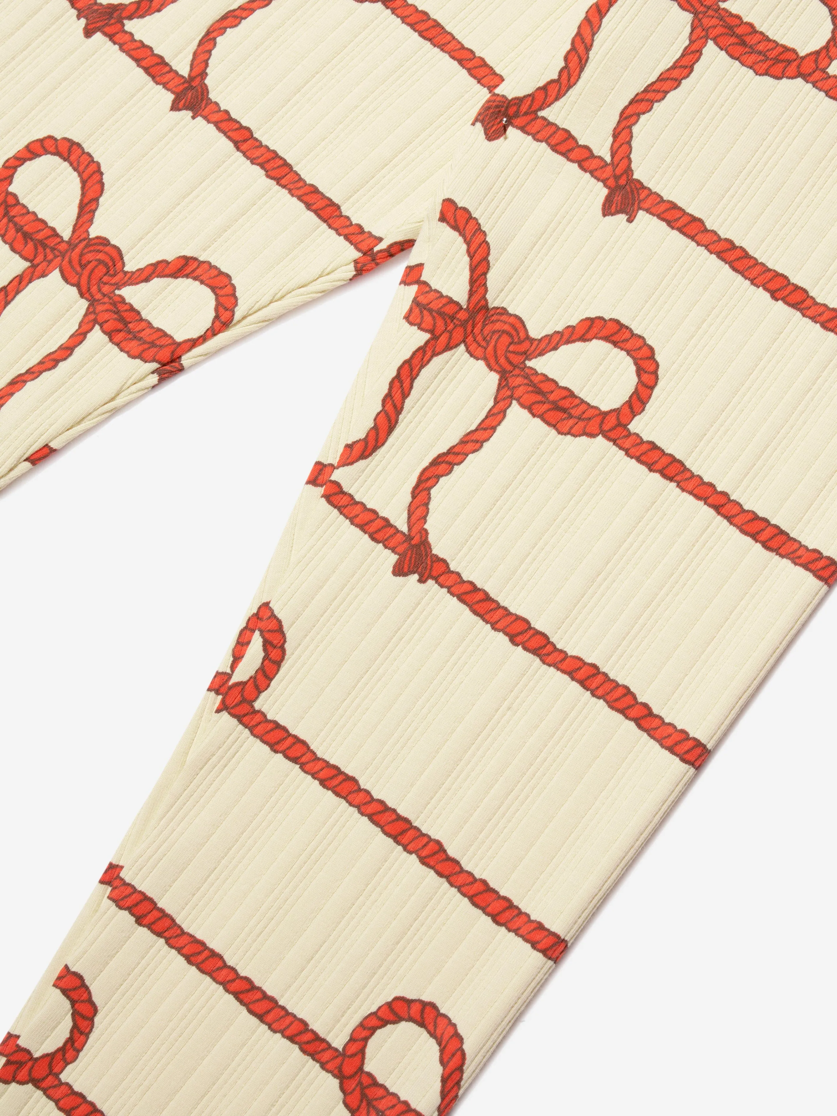 Mini Rodini Girls Rope Print Leggings in Yellow