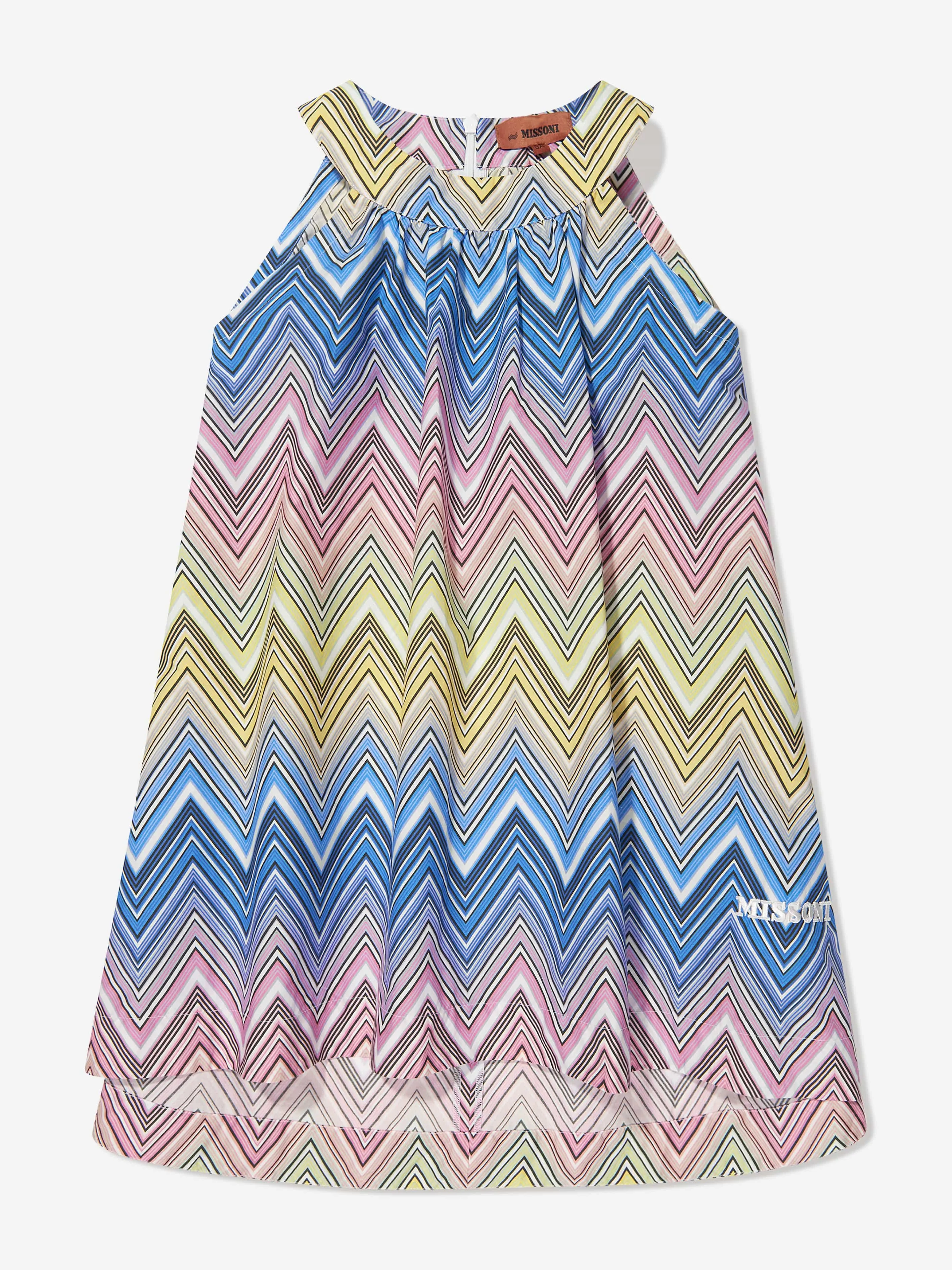 Missoni Girls Zickzack-Schwungkleid in Mehrfarben