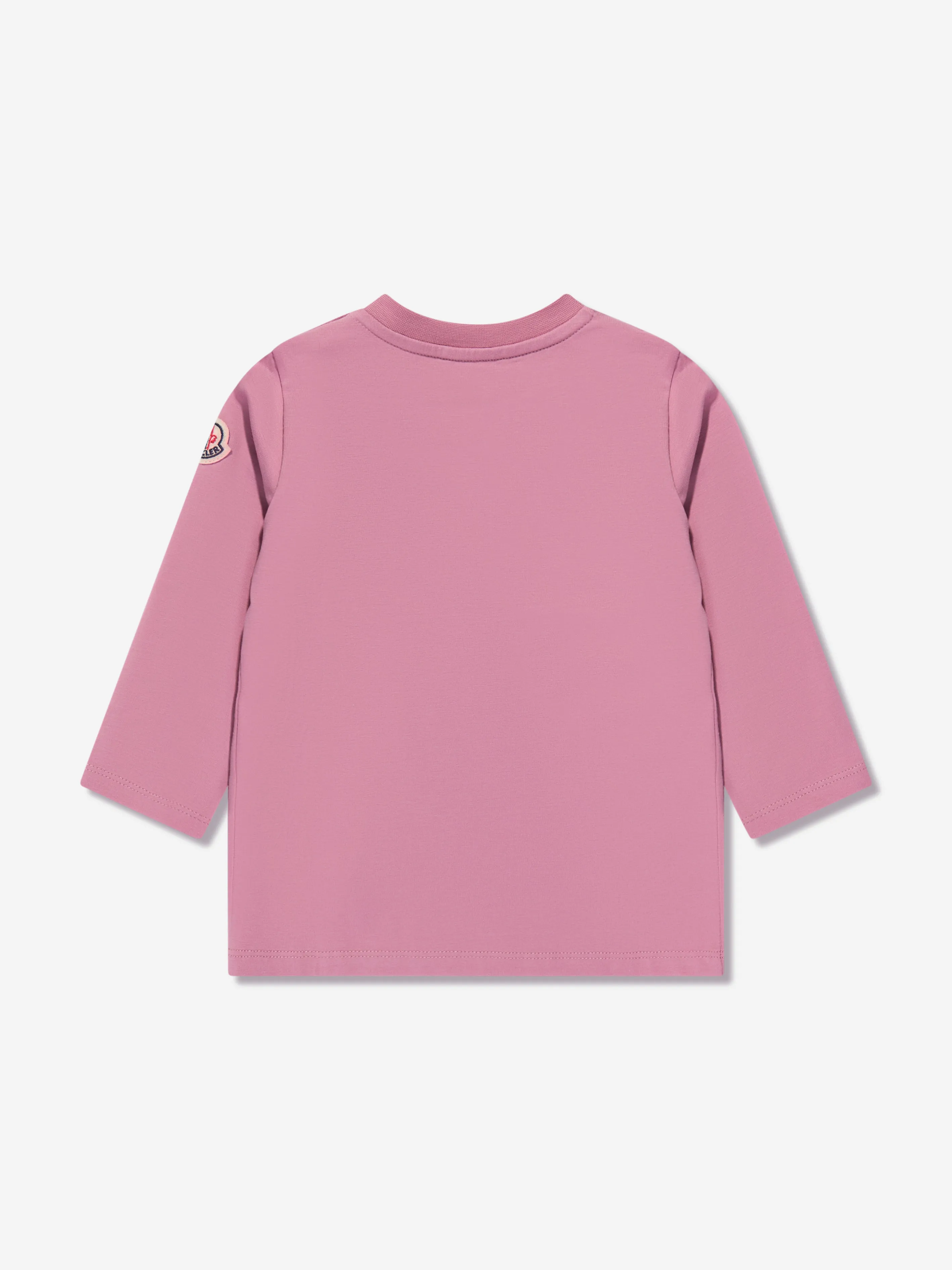 Moncler Enfant Langarm-Logo-T-Shirt für Baby-Mädchen in Rosa