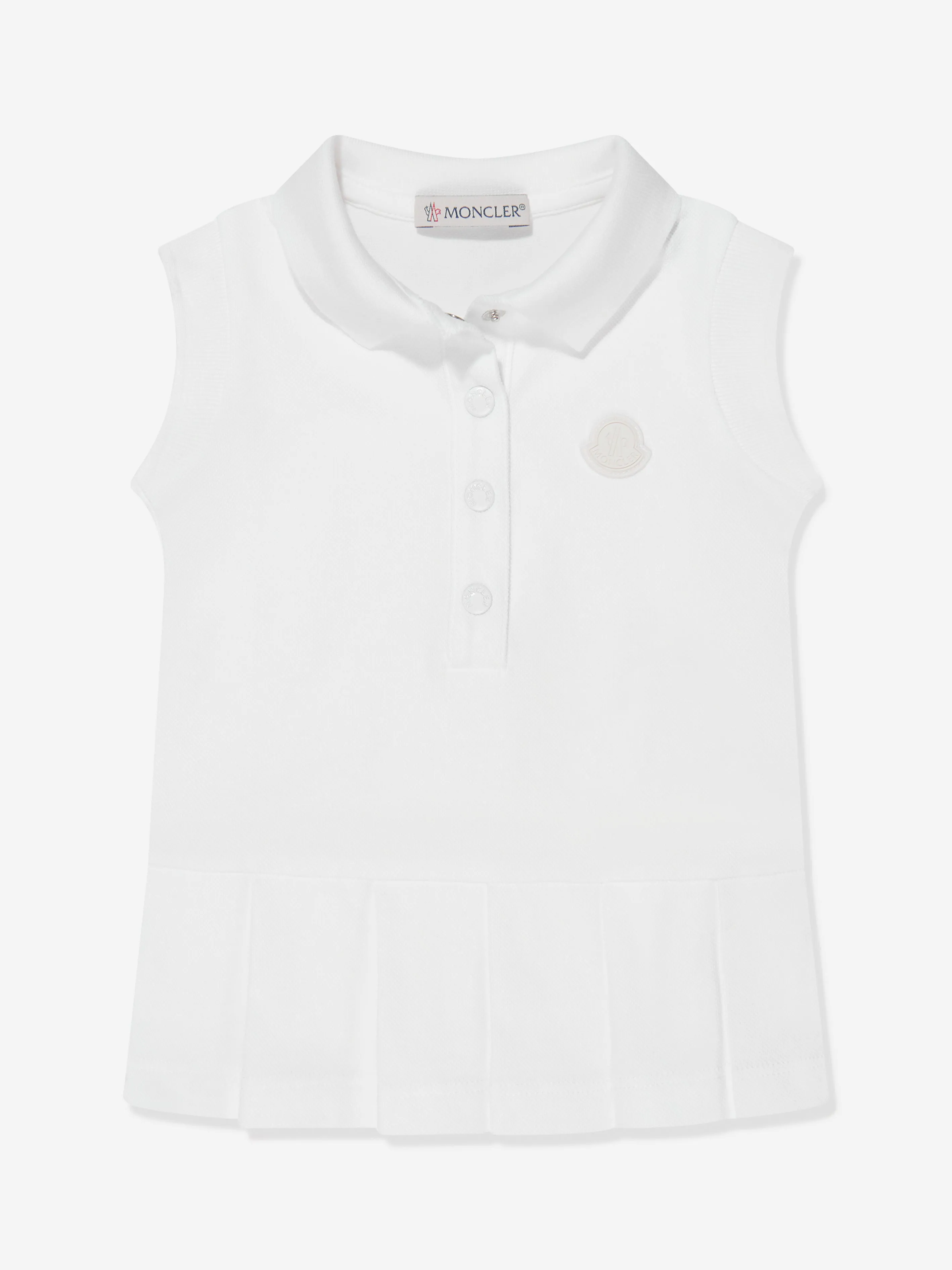 Moncler Enfant Ärmelloses Polo-Kleid für Baby-Mädchen in Weiß