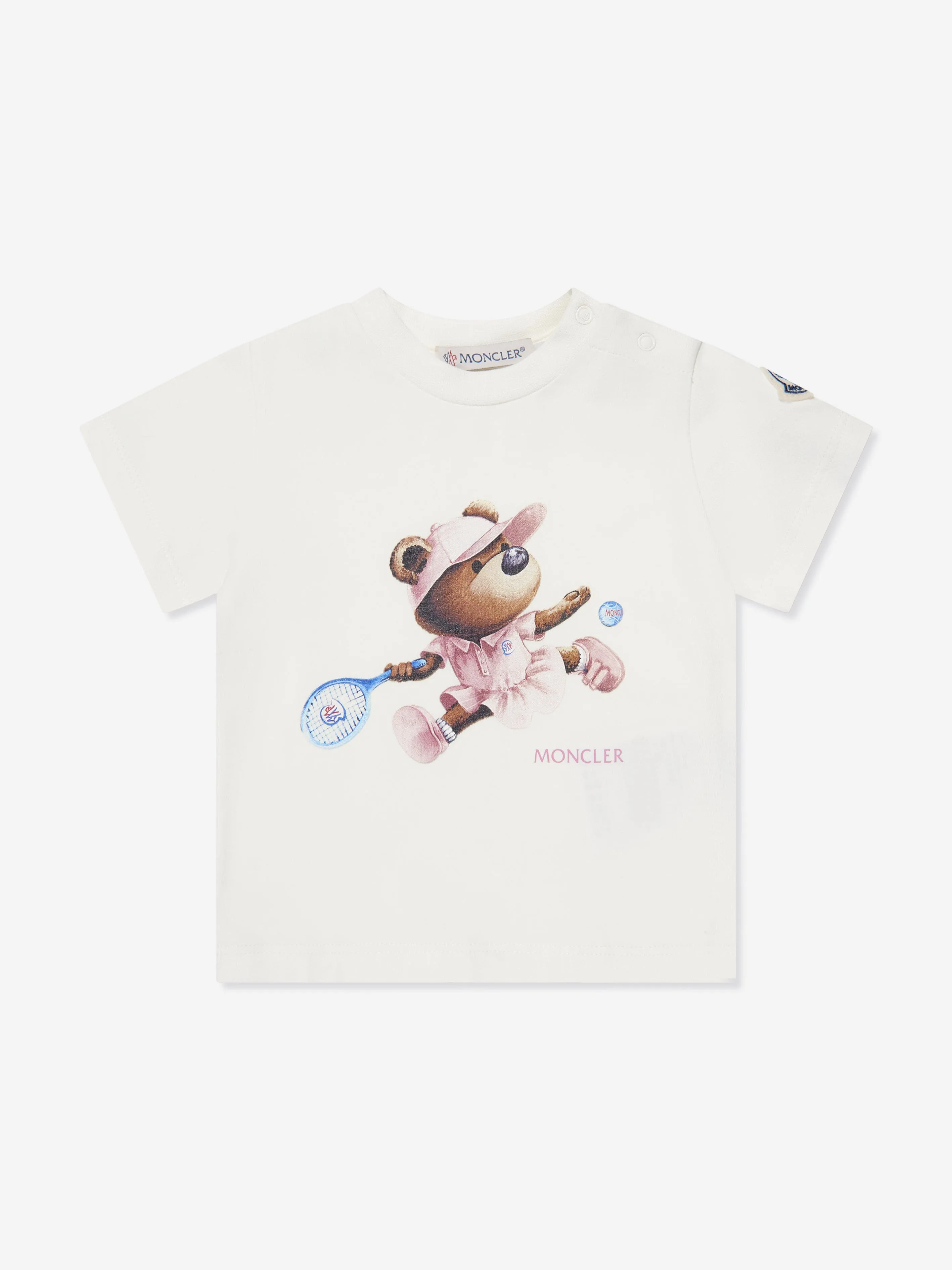 Moncler Enfant Baby Mädchen Tennis Bär T-Shirt in Weiß