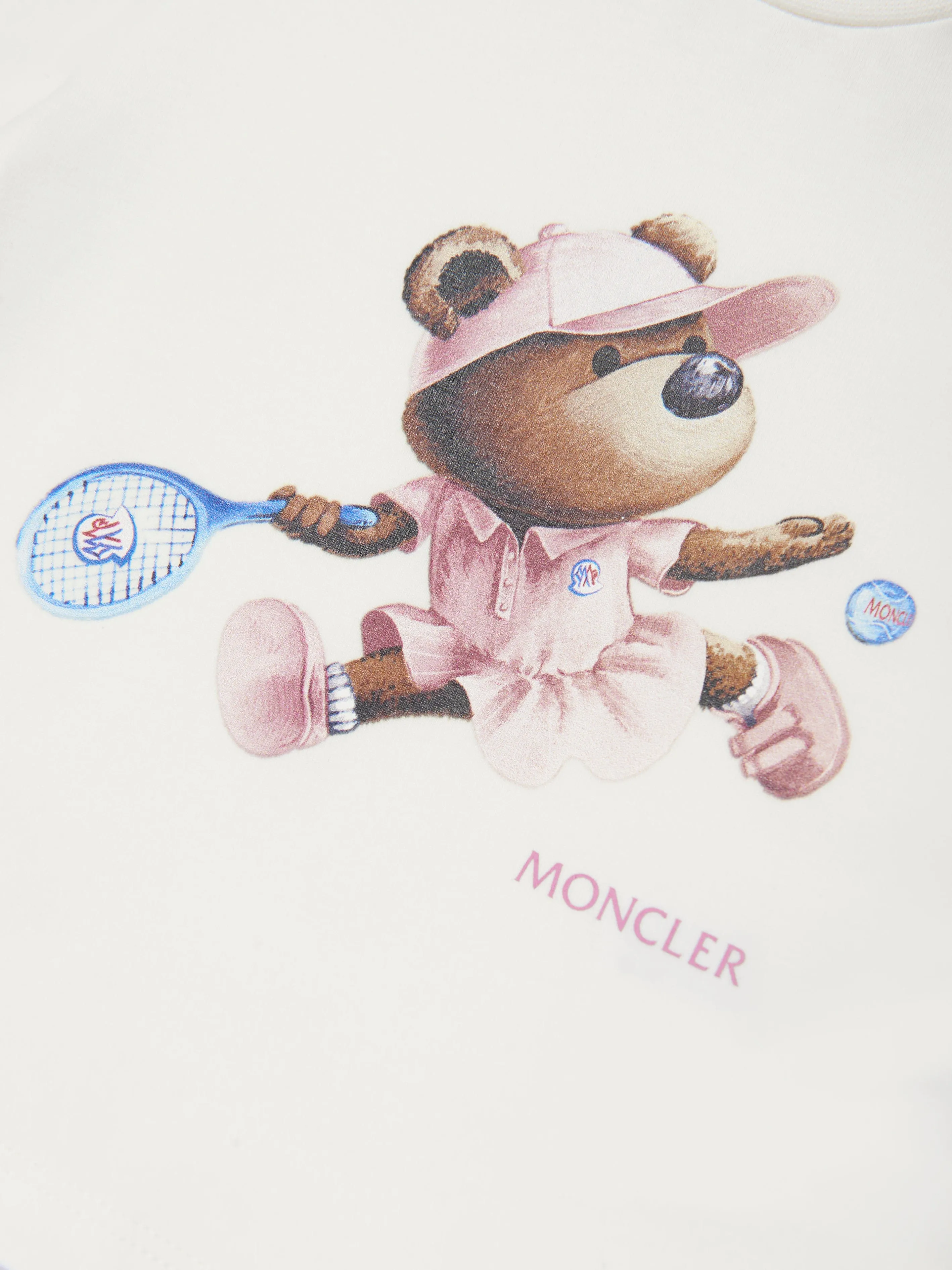 Moncler Enfant Baby Mädchen Tennis Bär T-Shirt in Weiß