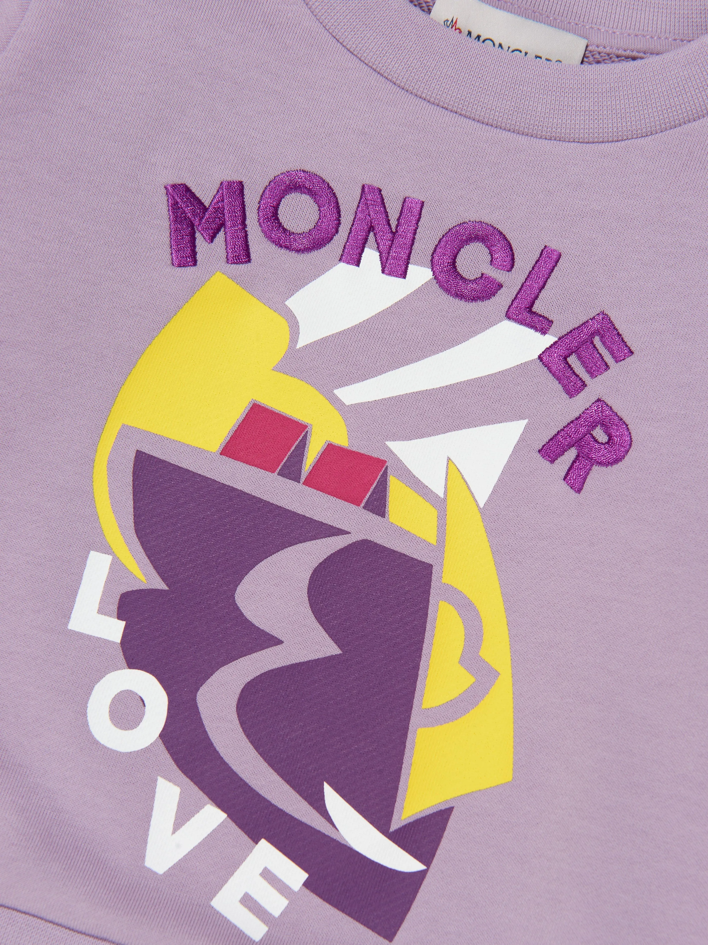 Moncler Enfant Mädchen Sweatshirt mit Grafikdruck in Lila