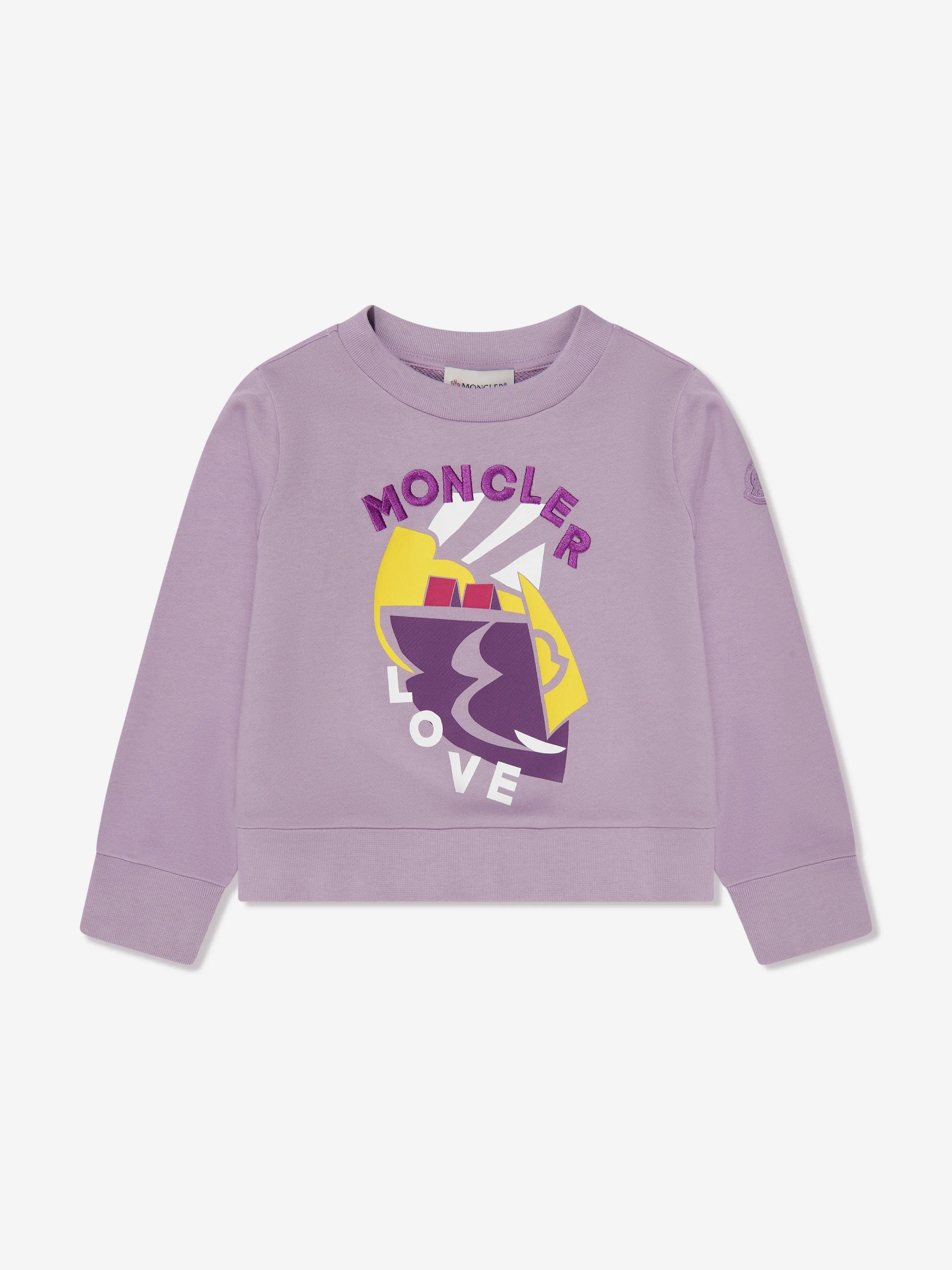 Moncler Enfant Mädchen Sweatshirt mit Grafikdruck in Lila