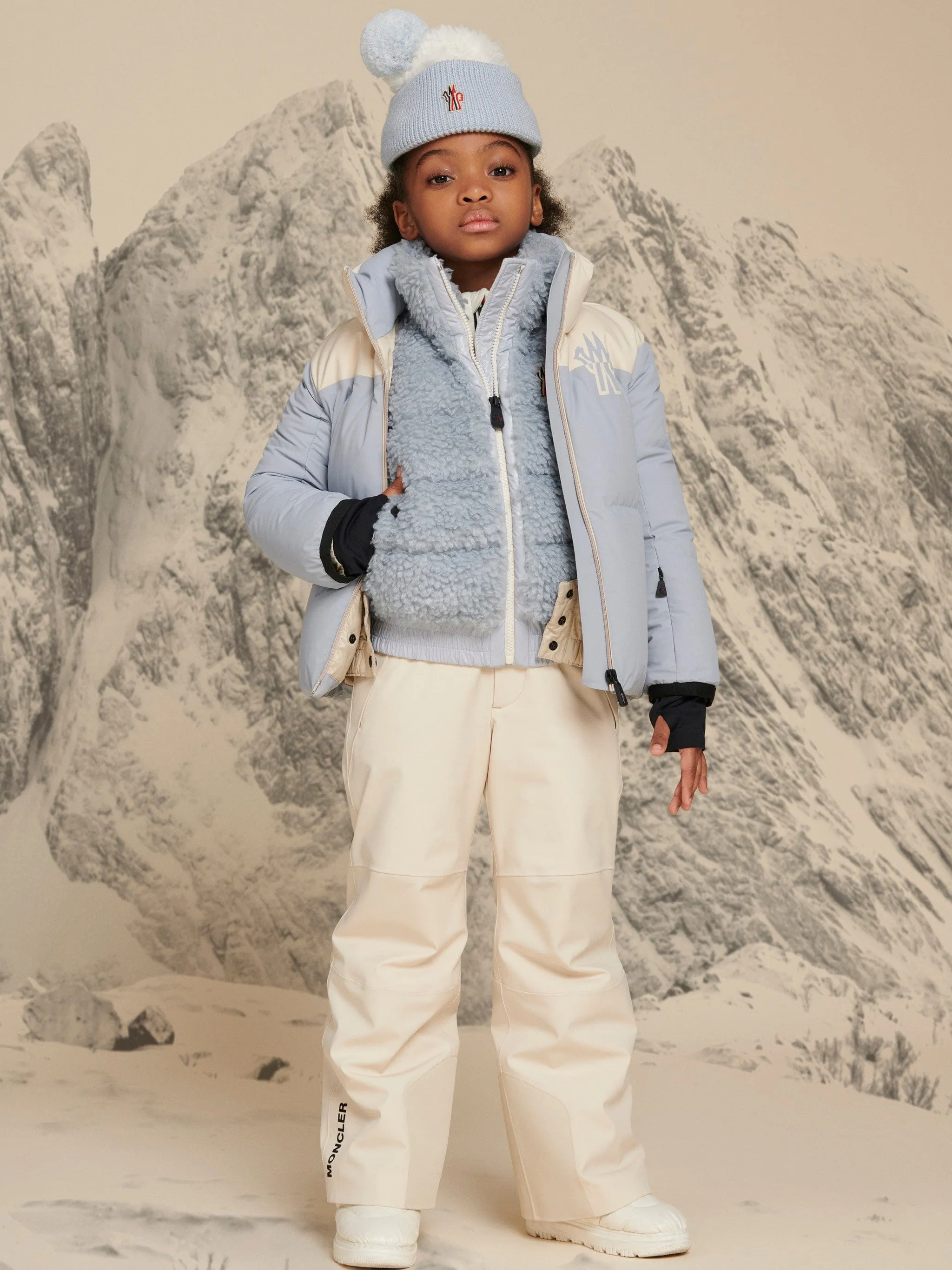 Moncler Enfant Mädchen Grenoble Daunengefütterte Steppjacke in Blau