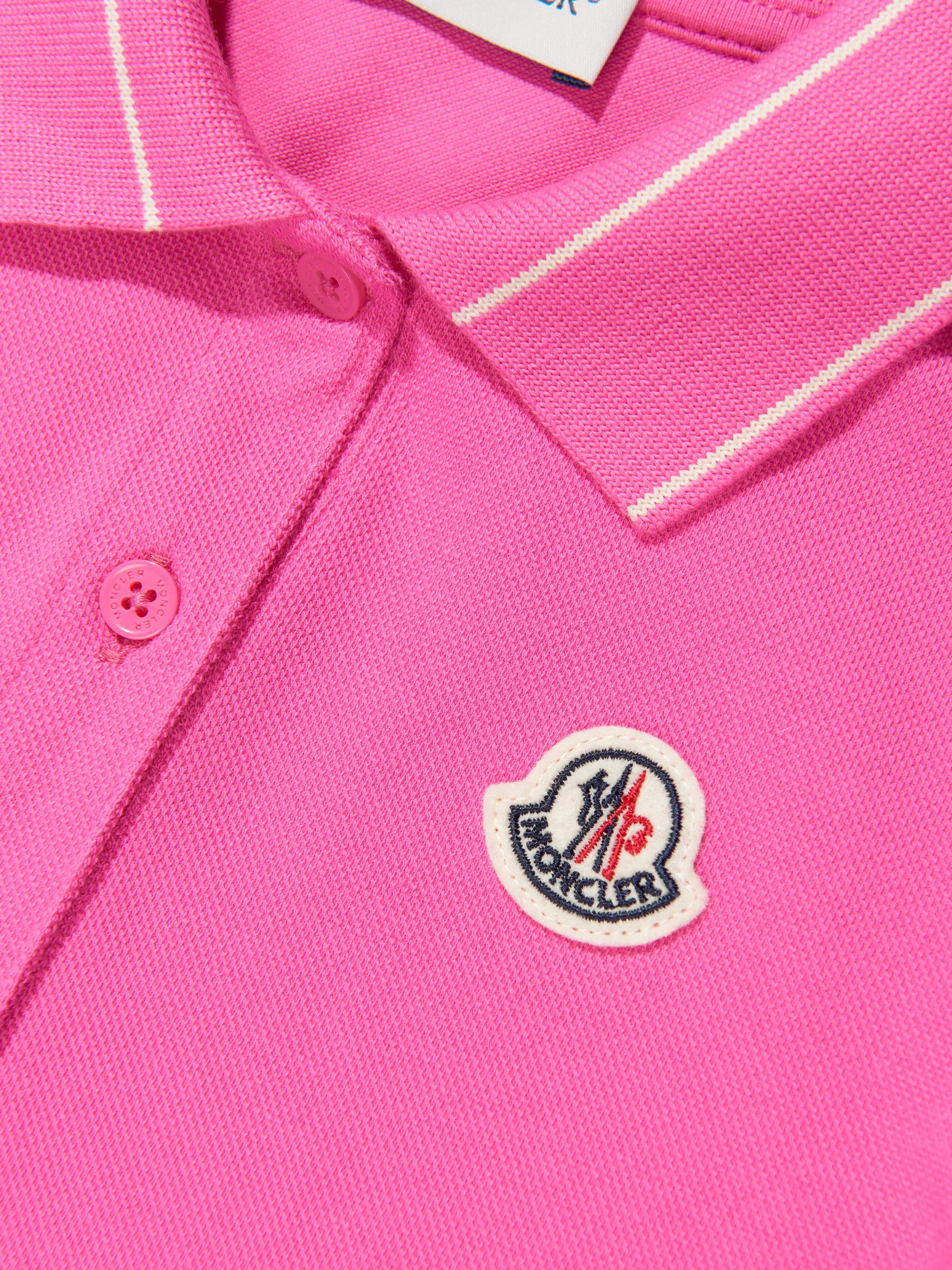Moncler Enfant Mädchen Logo Polo-Shirt in Rosa