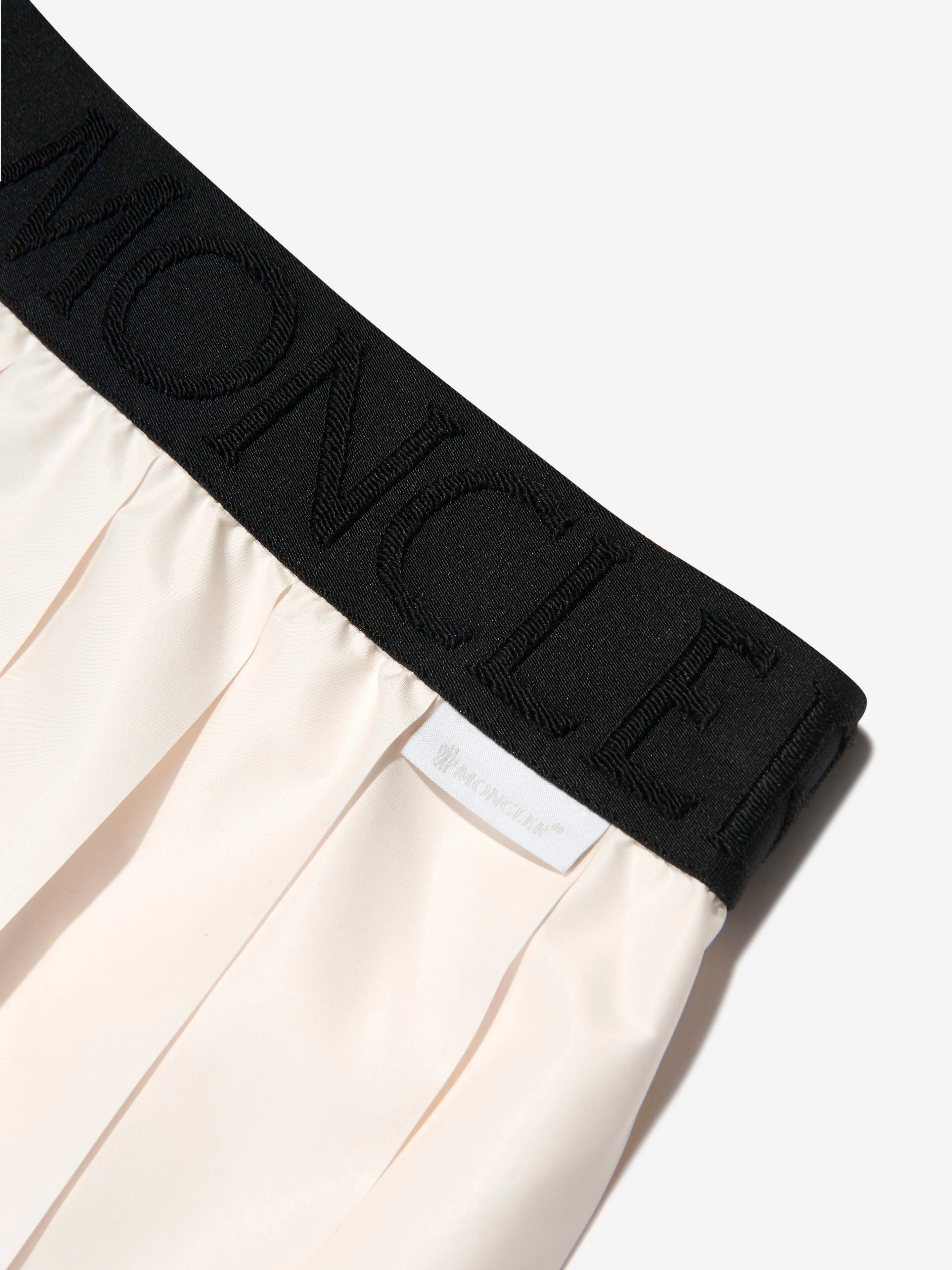 Moncler Enfant Mädchen Plissierter Logo-Rock in Elfenbein