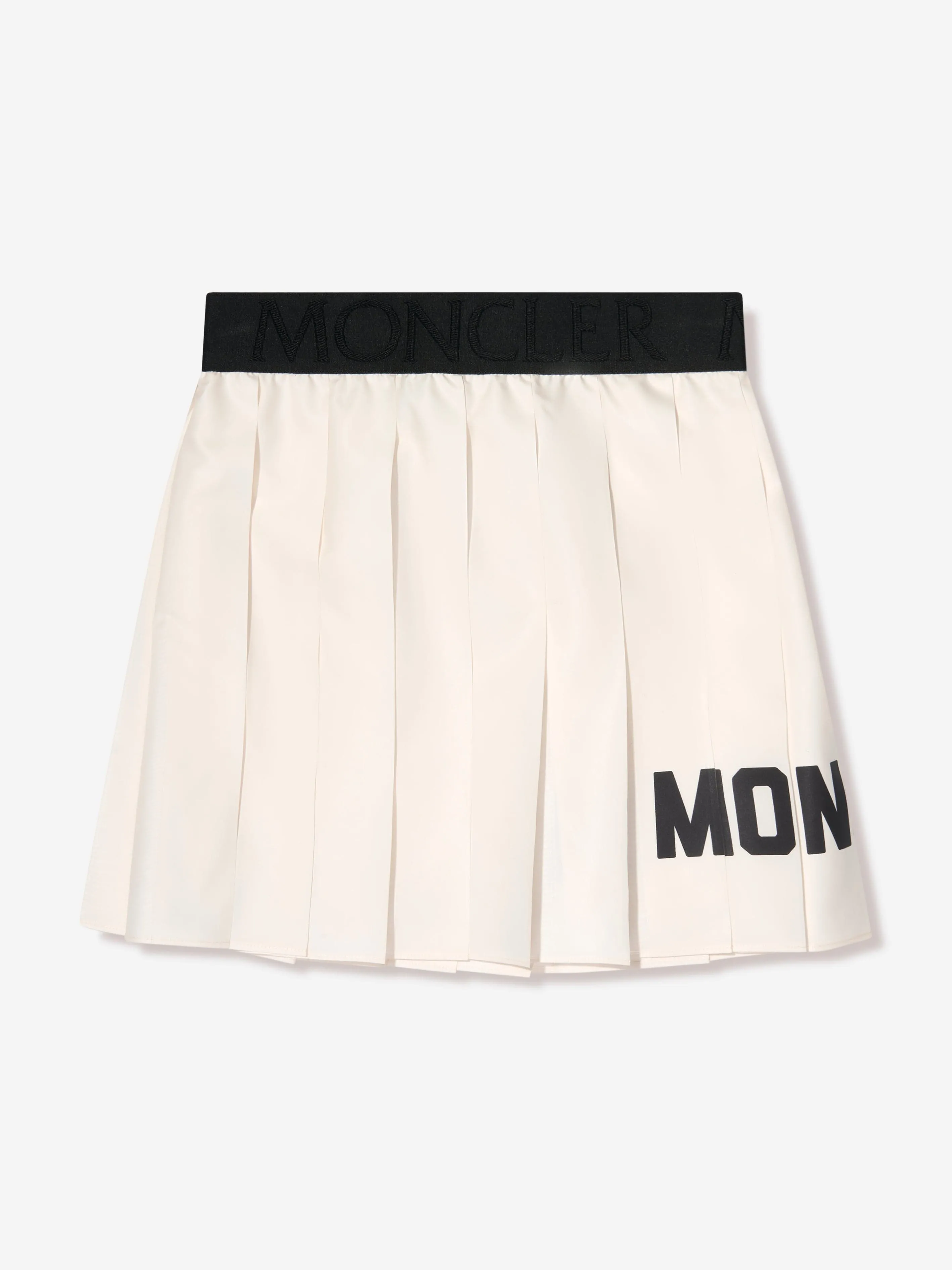 Moncler Enfant Mädchen Plissierter Logo-Rock in Elfenbein