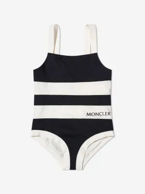 Moncler Enfant Mädchen Badeanzug mit Streifen in Schwarz